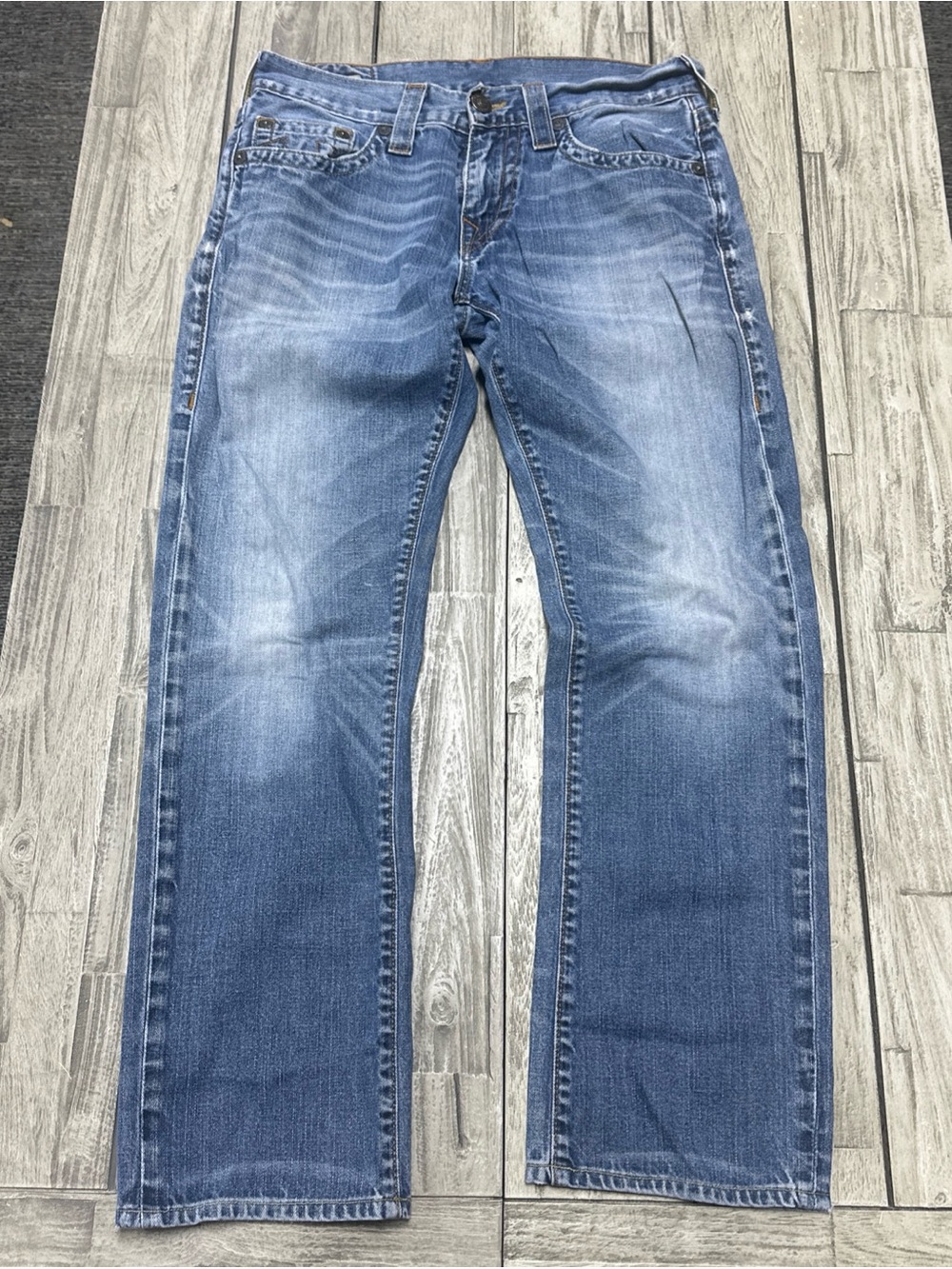 Vintage True Religion Ricky Relaxed Straight Jeans 30x28 USA Made Streetwear